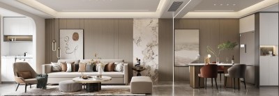 现代客餐厅3D模型下载